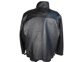Kožená měkká pánská černá bunda na zip CALYPSO XXXL+ - 3