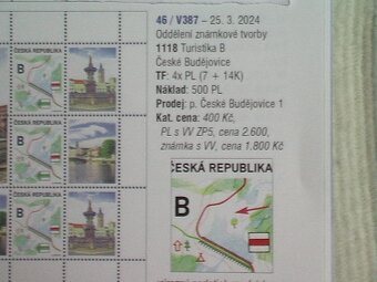 Přepážkový list Turistika B České Budějovice V 387 s VV - 3