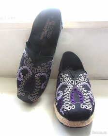 Černé nazouvací boty espadrilky zdobené 36.5 - 3