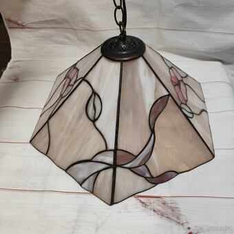 Retro vitrážové Lustr TIFFANY barevného opálového skla 50 cm - 3