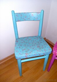 Dvě krásné dětské dřevěné starožitné židličky TON Thonet - 3