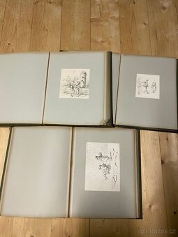 3x Aus A. Hendschel Skizzenbuch, kniha skic - 3