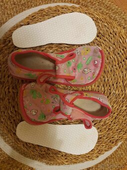 Barefoot dívčí papučky BEDA vel.30 - rybky - 3