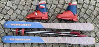 Dětské lyže 98cm, lyžáky, hůlky - 3