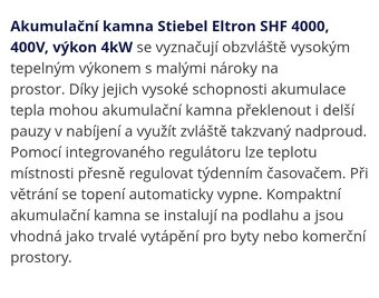 Elektrická akumulační kamna  4kw - 3