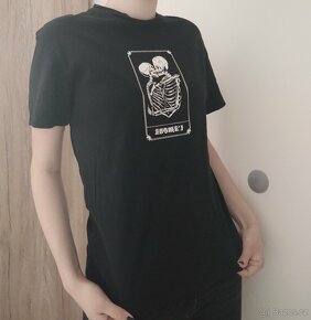 Černé tričko s kostrami - 3