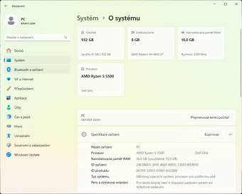 Herní PC - Ryzen 5500, 16GB RAM, 1TB NVME, 6600XT, WIN11 - 3