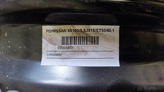 15" disky Nissan Micra ET60,1, 15x5,5J, 4x100 - 3