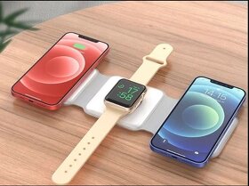 Bezdrátová magsafe nabíječka 3v1 pro iPhone, Apple Watch a A - 3
