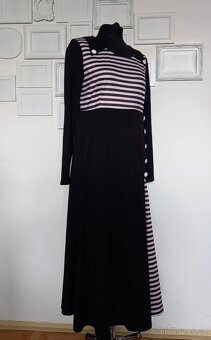 Dlouhé retro šaty s proužky, top stav - 3