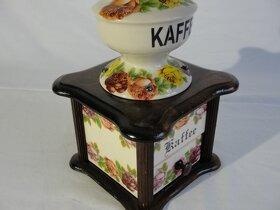 Porcelánový, stolní, zrenovovaný mlýnek na kávu -  Růže.. - 3