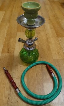 Malá vodní dýmka – zelené sklo, kompletní sada - 3