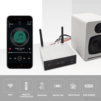 Arylic Up2stream A50+ Bluetooth zesilovač pro reproduktory, - 3
