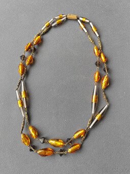 Elegantní rucne vyráběny náhrdelník ve stylů Art Deco vintag - 3