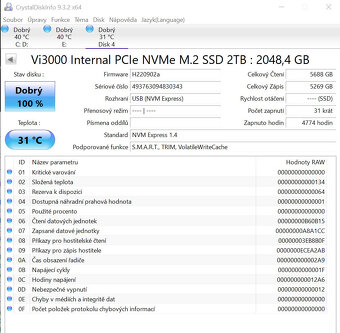3ks 2TB SSD M.2 Verbatim Vi3000 PCIe NVMe - 3