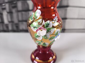 Rubínově červená vázička - Nový Bor - 3