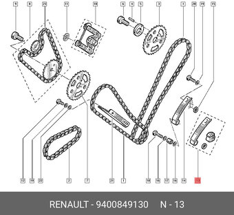 Renault 25 napínak řetězu 94000849130 - 3