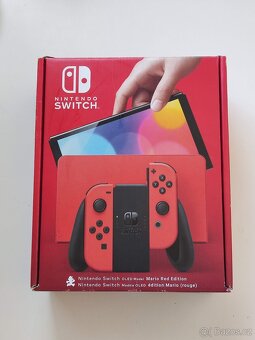 Nintendo Switch OLED Mario edice TOP STAV rok záruka +10 her - 3
