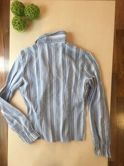 Modrý proužek se stříbrem halenka, vel L - XXL , River Islan - 3