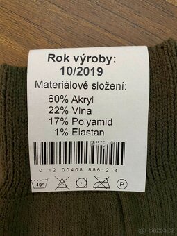 3x Ponožky termo zimní (velikost 42-43) AČR - 3