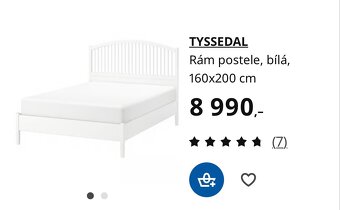 Postel IKEA TYSSEDAL včetně roštu a matrace - 3