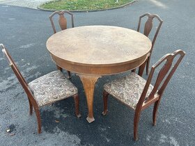 Krásný starý jídelní set, stůl židle NOVÁ CENA - 3