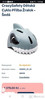 Dětská helma/přilba žralok + druhá zdarma - 3