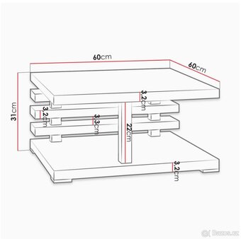 Designový konferenční stolek – bílý lesk - 3