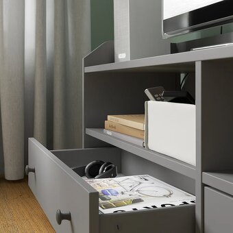 HAUGA TV stolek, šedá, 138x36x54 cm - 3