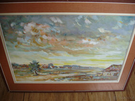 Obraz olej - Josef Musil - letní vesnice - 3