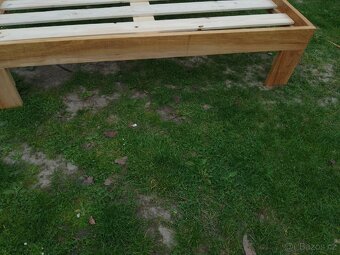 Dřevěná manželská postel jasan masiv - 3