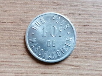 Francouzské nouzové mince 5 a 10 Centim. 1922 Ruffec Francie - 3