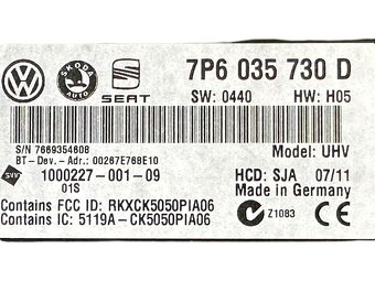 Bluetooth handsfree jednotka 7P6035730D VW Passat B7 2010 - 3