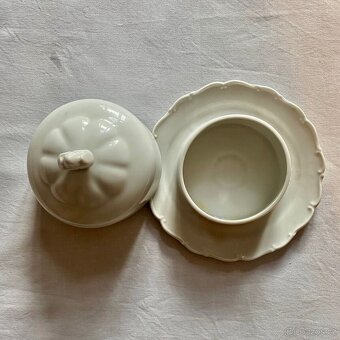Retro máslenka / miska s poklopem - porcelán - 3