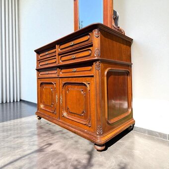 Zaujímavá starožitná toaletka viedenské baroko,V201xS114xH60 - 3