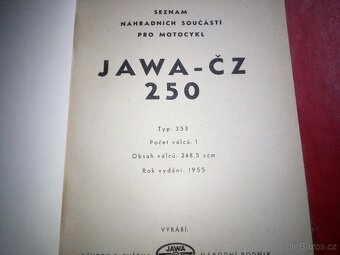 Jawa 250 typ353-seznam dílů,návod k obsluze,visačka,faktura - 3