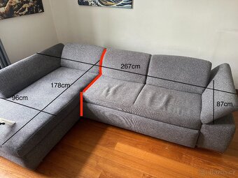 Prodám - rohová sedací souprava – vhodná i na spaní - 3