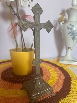 Starožitný kříž cínový - 3