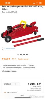 Hydraulický zvedák/hever 2000kg, 5 dílná sada - 3