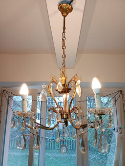 Hollywood Regency křišťálový lustr,3 ramena - 3