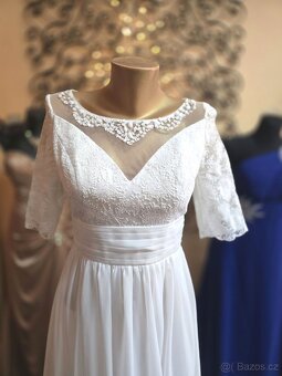BÍLÉ  SVATEBNÍ ŠATY vel.36 - 3