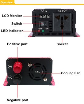 Měnič na 230V do karavanu 2200W - 3