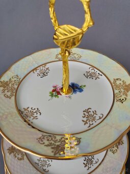 Nádherný 3 dilový etažer v top stavu od porcelánky Pražák - 3