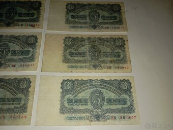 BANKOVKY 3 KČS 1961, RŮZNÉ SÉRIE, VŠE NEPERFOROVANÉ - 3