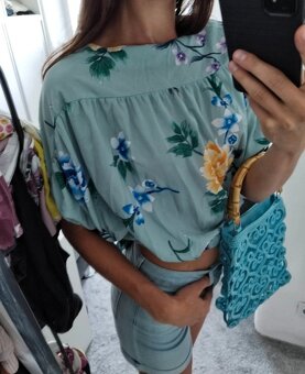 Dámská letní Boho Etno japonská halenka Mango vázací top - 3