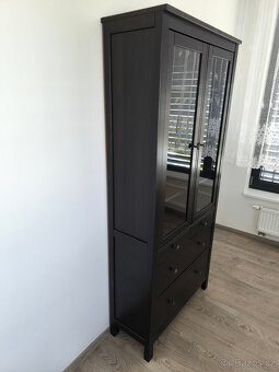 Prosklená knihovna - vitrína IKEA Hemnes černá - 3