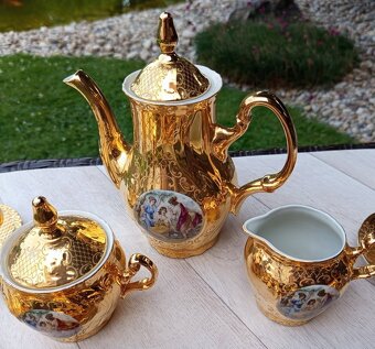 Starožitná pozlacená porcelánová sada Tři grácie - 3