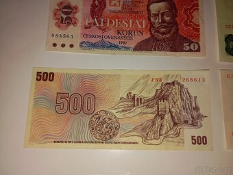 SESTAVA BANKOVEK 10-1000 KČS, 80. LÉTA, 6 RŮZNÝCH NOMINÁLŮ - 3