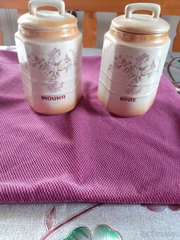 Starožitné dózy na rýži, mouku, kořenky - 3