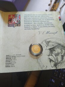 Prodám zlatý dukát T.G.Masaryk - 3